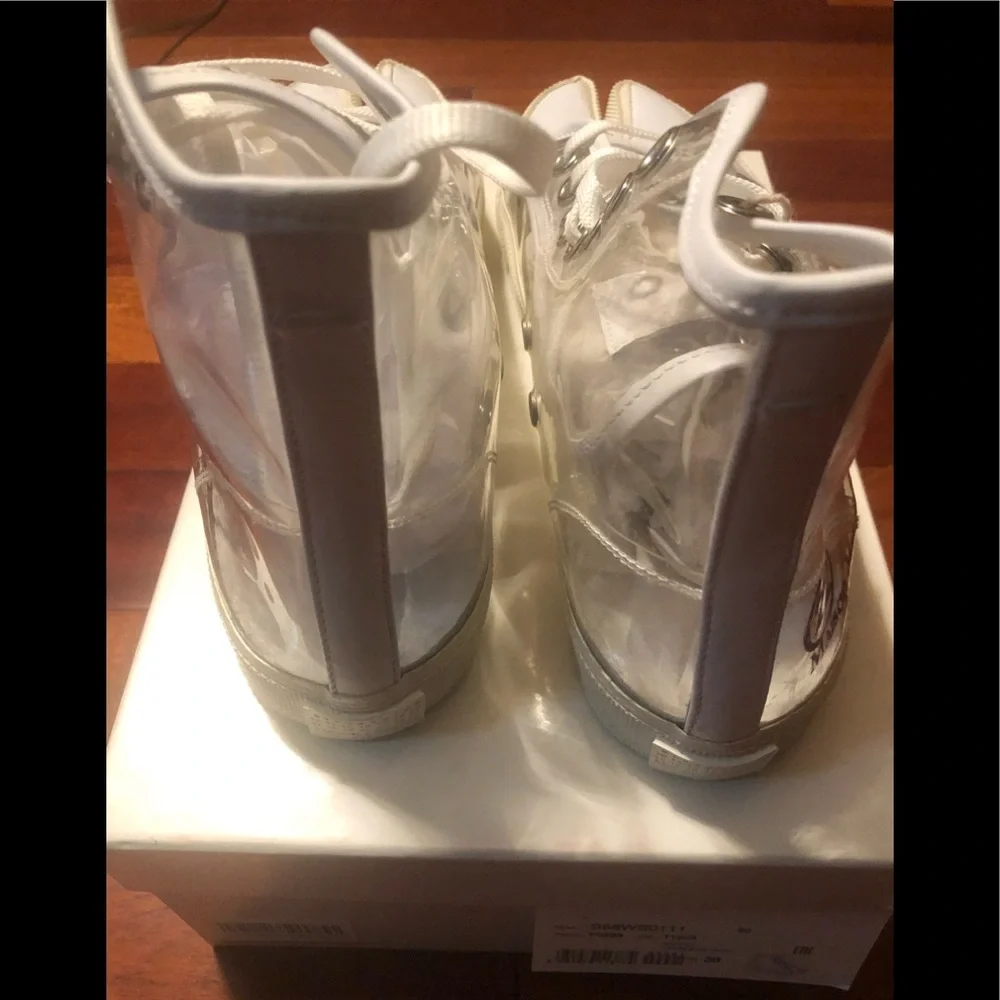 MAISON MARGIELA Tabi Leather-trimmed Pvc Split-toe Sneakers In Clear